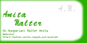 anita malter business card